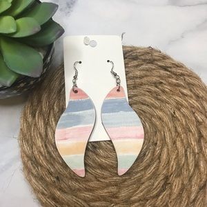 Watercolor style wood earrings.